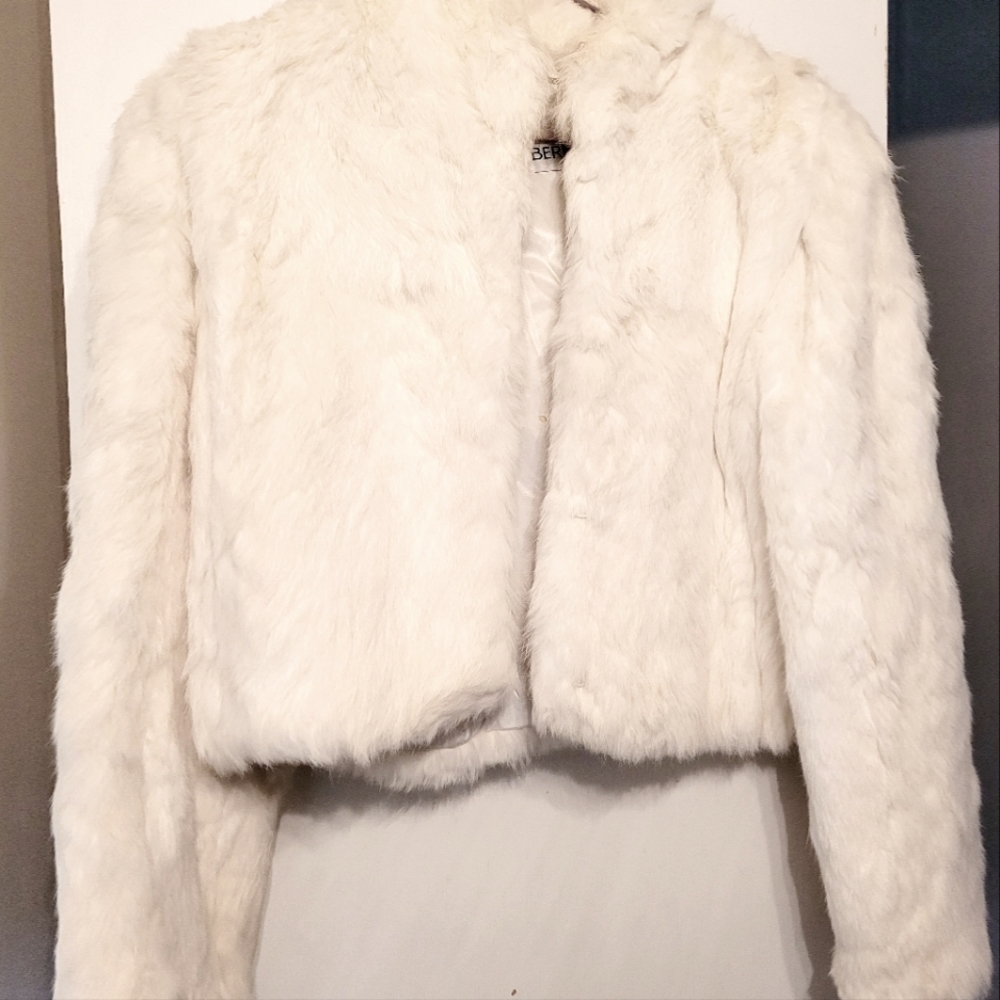 Berman’s Vintage Rabbit Cropped Fur Coat Size M